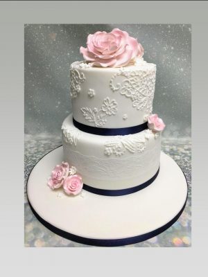Anniversary cake| lace cake